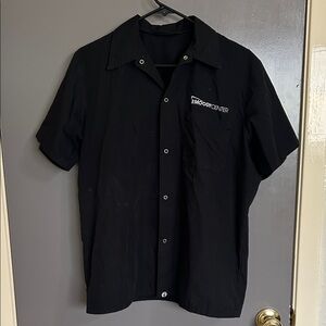 Men's Moody Center Black Short-Sleeve Snap Button Shirt Small